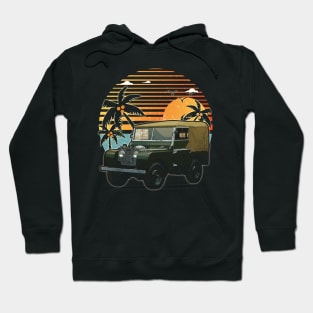 Land Rover Defender 1948 car sunset Hoodie